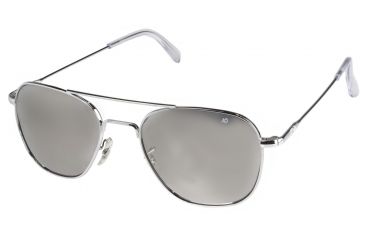 Image of AO Original Pilot Sunglasses, Wire Spatula, Silver Frame, Silver Mirror Lens, 52mm, 32274