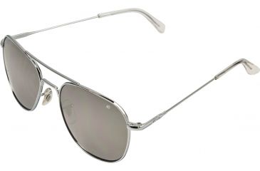 Image of AO Original Pilot Sunglasses, Wire Spatula, Silver Frame, Silver Mirror Lens, 57mm, 30263