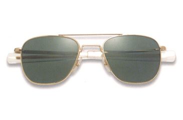 Image of AO Original Pilot Sunglasses, Bayonet, Gold Frame, True Color Gray Glass Lens, 52mm, 30000