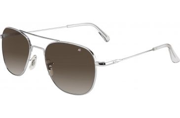 Image of AO Original Pilot Sunglasses, Wire Spatula, Silver Frame, Polycarbonate Gradient Brown Lens, 55mm, 32349
