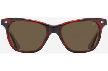 Image of AO Saratoga Sunglasses, Red Demi Frame, Cosmetan Brown AOLite Nylon Lenses, 52-19-145, SAR752ST--BNN