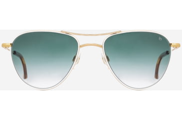 Image of AO Sebring Sunglasses - Womens, White Gold Frame, SunVogue Green Gradient AOLite Nylon Lenses, 55-19-140, SEB355STHAEGN