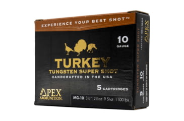 Image of Apex Ammunition Turkey TSS 10 Gauge 2 1/2oz 3.5in Shotgun Ammo, #9, 5 Rounds, Tungsten, MG10-9