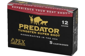 Image of Apex Ammunition Predator TSS 12 Gauge 2 1/2 oz 3 1/2in 2 Shot Shotgun Ammo, 5 Rounds, PK35-2