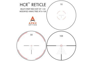 Image of Apex Optics Edge 1-10x24mm Rifle Scope, 34mm Tube, First Focal Plane FFP, HCR Hybrid Combat Reticle, Black, 110-2401