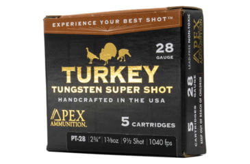 Image of Apex Ammunition Turkey TSS 28 Gauge 1 3/8 oz 2 3/4in 9 Shot Shotgun Ammo, 5 Rounds, PT28-9