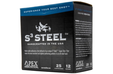 Image of Apex Ammunition Waterfowl S3 Steel 12 Gauge 1 1/4 oz 3in BB Shotgun Ammo, 25 Rounds, S312-BB
