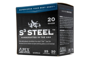 Image of Apex Ammunition Waterfowl S3 Steel 20 Gauge 1 oz 3in 2 Shot Shotgun Ammo, 25 Rounds, S320-2