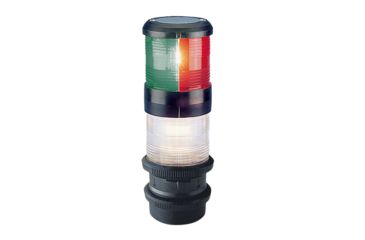 Image of Aqua Signal 40 Tri-Color/Anchor/Strobe Deck Mount Light w/quicfits- Black Housing Series 78595