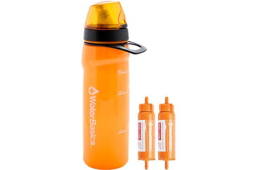 Image of USED Aquamira WaterBasics Series II RED Line Filtered Water Bottle w/ 2 Filters, Orange, 67268, EDEMO2