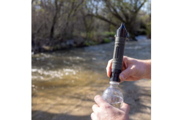 Image of Aquamira Survival Straw, Emergency Water Filter System, Certified Filtration up to 300 Gallons of Water, Olive Drab Green