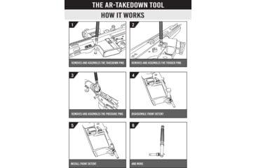 Image of AR TakeDown Tool Full Punch Set with the AR-TT, 6.3in, Brass, Black, AR-TTBK1