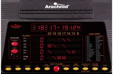 Image of Arachnid Arcade Standup Cabinet with 15.5in Cricket Pro 800 Electronic Dartboard, E800FS1010