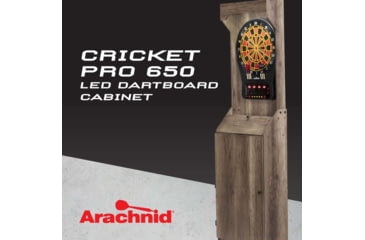 Image of Arachnid Led Light Up Arcade Stand Up Rustic Cabinet W/ Cricket Pro 650, Wood grain, E650FSRT-BK2