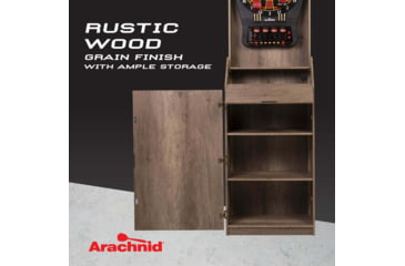 Image of Arachnid Led Light Up Arcade Stand Up Rustic Cabinet W/ Cricket Pro 650, Wood grain, E650FSRT-BK2