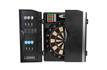 Image of Arachnid Titanium 5400 Electronic Dartboard With Integrated Cabinet, Black, EDBM680