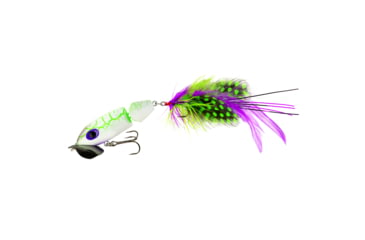 Image of Arbogast Jointed Jitterbug 2.0, 2 1/2in, 3/8oz, 6 Feather Treble, White Zombie, G621-536