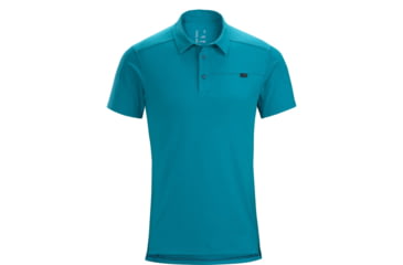 Image of Arc'teryx Captive Polo with Short Sleeve - Men's, Dark Firoza, Large, 372285