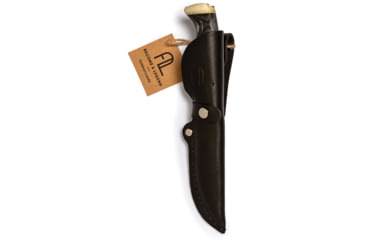 Image of Arctic Legend Black Birch Child's Knife, 7.25in Overall, 3in Satin Stainless Blunt Tip Blade, Black Birch Wood Handle, Black Leather Belt Sheath, AL-122