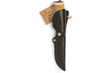 Image of Arctic Legend Curly Birch Child's Knife, 7.25in Overall, 3in Satin Stainless Blunt Tip Blade, Curly Birch Handle, Black Leather Belt Sheath, AL-115
