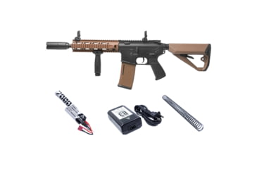Image of Arcturus LWT MK-II CQB 10in AEG SPORT Starter Pack ARC SE Airsoft Gun, Black/Tan, AT-ST02-CQ-SE-BT-PK