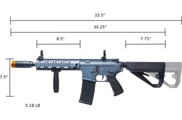 Image of Arcturus Sport Series ARC SE LWT MK-II CQB 10in AEG Airsoft Gun, Grey, AT-ST02-CQ-SE-GY