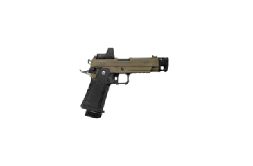 Image of Arcturus Vanguard 4.3in Hi-Capa GBB Airsoft Pistol w/ Optics Ready Slide &amp; Compensator &amp; ARS-1 Red Dot Combo, Black/Tan, AT-GHC-V4C-CMB-BT