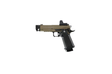 Image of Arcturus Vanguard 4.3in Hi-Capa GBB Airsoft Pistol w/ Optics Ready Slide &amp; Compensator &amp; ARS-1 Red Dot Combo, Black/Tan, AT-GHC-V4C-CMB-BT