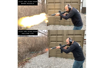 Image of Area 419 Hellfire Linear Flash Suppressor, 1/2-28 Adapter, Black Nitride, 419-LFS-1228