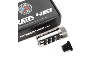 Image of Area 419 The Hellfire Match Self-Timing Muzzle Brake, 30 Caliber, 5/8-24 Threads, Raw Stainless, 419HFMAT-SS-30-5824