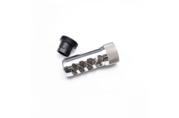 Image of Area 419 Sidewinder Magnum Self Timing Muzzle Brake, 30 cal, 5/8-24, Raw Stainless, 419-SW-30-SS-5824