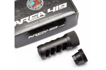 Image of Area 419 Sidewinder Magnum Self Timing Muzzle Brake, .338 Caliber, 3/4-24 TPI, Black Nitride, 419-SW-338-BN-3424