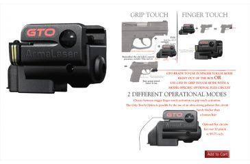Image of ArmaLaser Sub Compact Universal Grip Laser, Black GTO