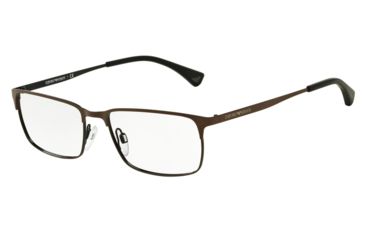 Image of Armani EA1042 Progressive Prescription Eyeglasses 3128-53 - Matte Brown/brown/black Frame