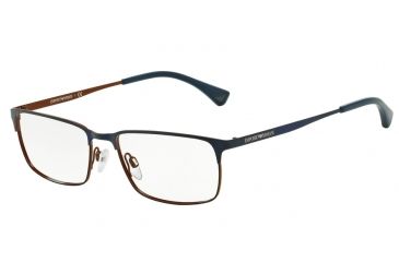 Image of Armani EA1042 Progressive Prescription Eyeglasses 3129-53 - Matte Blue/blue/cognac Frame