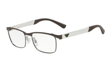 Image of Armani EA1057 Bifocal Prescription Eyeglasses 3161-52 - Mt Brown/mt Gunmetal Frame