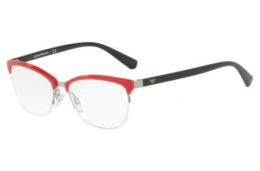 Image of Armani EA1066 Progressive Prescription Eyeglasses 3207-52 - Gunmetal/opal Red Frame