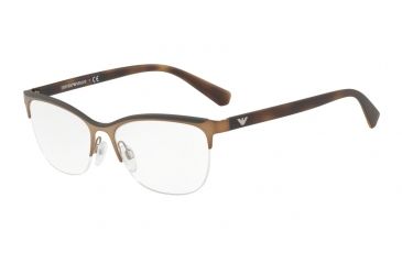 Image of Armani EA1068 Single Vision Prescription Eyeglasses 3201-53 - Matte Bronze Frame