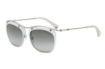 Image of Armani EA2023 Single Vision Prescription Sunglasses EA2023-304511-54 - Lens Diameter 54 mm, Frame Color Matte Silver/opal Ice