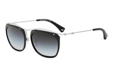 Image of Armani EA2023 Single Vision Prescription Sunglasses EA2023-30458G-54 - Lens Diameter 54 mm, Frame Color Matte Silver/black