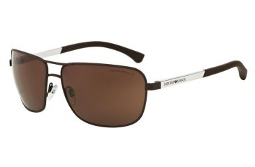 Image of Armani EA2033 Single Vision Prescription Sunglasses EA2033-313273-64 - Lens Diameter 64 mm, Frame Color Brown Rubber