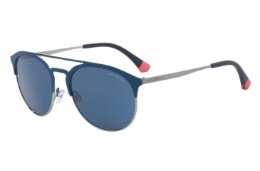 Image of Armani EA2052 Single Vision Prescription Sunglasses EA2052-318180-56 - Lens Diameter 56 mm, Frame Color Matte Blue/Gunmetal