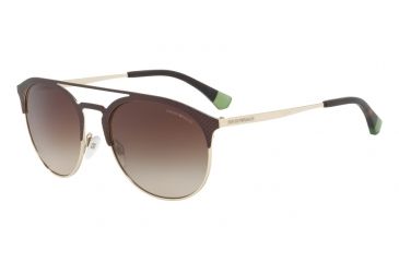 Image of Armani EA2052 Single Vision Prescription Sunglasses EA2052-318213-56 - Lens Diameter 56 mm, Frame Color Mt Dark Brown/pale Gold
