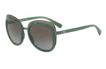Image of Armani EA2058 Single Vision Prescription Sunglasses EA2058-30108E-53 - Lens Diameter 53 mm, Frame Color Matte Gunmetal/opal Lt Green