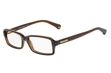 Image of Armani EA3010 Progressive Prescription Eyeglasses 5073-52 - Dark Brown Transp Frame