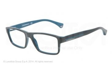 Image of Armani EA3013 Single Vision Prescription Eyeglasses 5104-52 - Top Cypress On Petroleum Frame