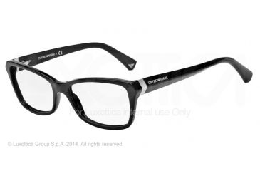 Image of Armani EA3023F Single Vision Prescription Eyeglasses 5017-54 - Black Frame