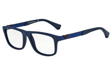 Image of Armani EA3029 Single Vision Prescription Eyeglasses 5065-52 - Blue Rubber Frame