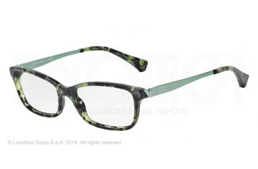 Image of Armani EA3031 Single Vision Prescription Eyeglasses 5227-53 - Green Havana Frame