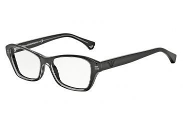 Image of Armani EA3032 Progressive Prescription Eyeglasses 5220-52 - Transparent Grey On Black Frame